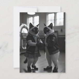 Carte Postale Kitties Sock Hop