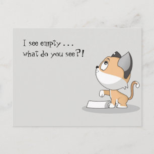 Carte Postale Kitty affamé : Je vois Vide