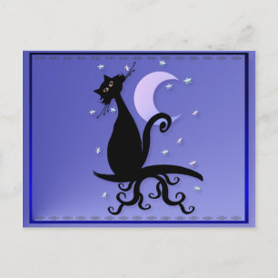 Carte postale Kitty de minuit