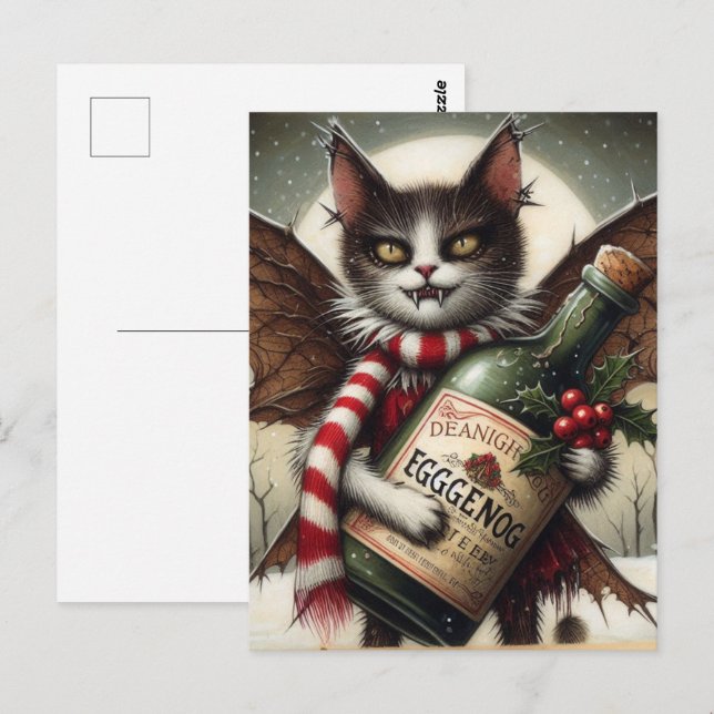 Carte Postale Kitty Fairy de Noël adorable et horrible avec de l (Devant / Derrière)