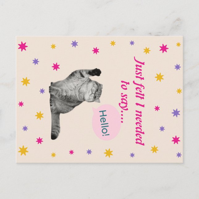 Carte Postale Kitty - J'Ai Su Que J'Avais Besoin De Dire Bonjour (Devant)