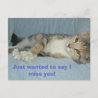 Carte Postale Kitty, Je voulais juste dire que tu me manques !