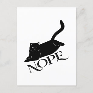 Carte Postale Kitty "Nope" drôle noir design