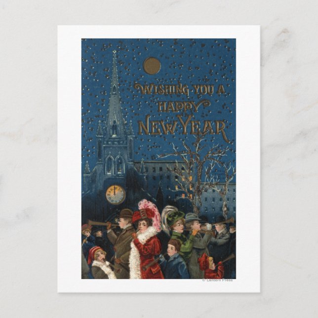 Carte Postale Klaxons de soufflement de foule (Devant)