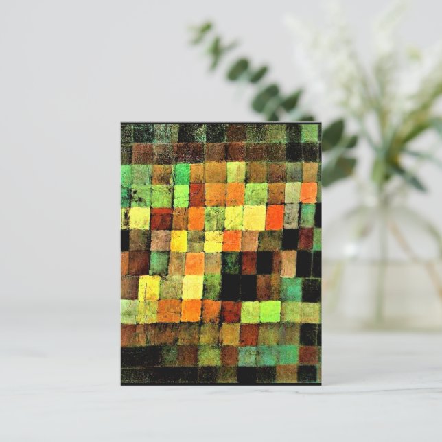 Carte Postale Klee - Ancien son Abstrait sur Noir (Debout devant)