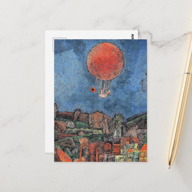 Carte Postale Klee - Balloon Der Luft (Devant/Arrière en situation)