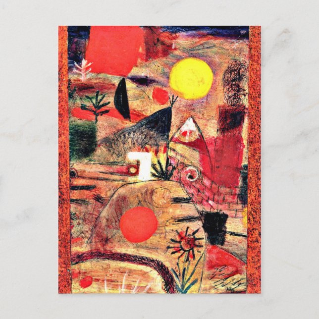 Carte Postale Klee - Cérémonie et coucher de soleil (Devant)