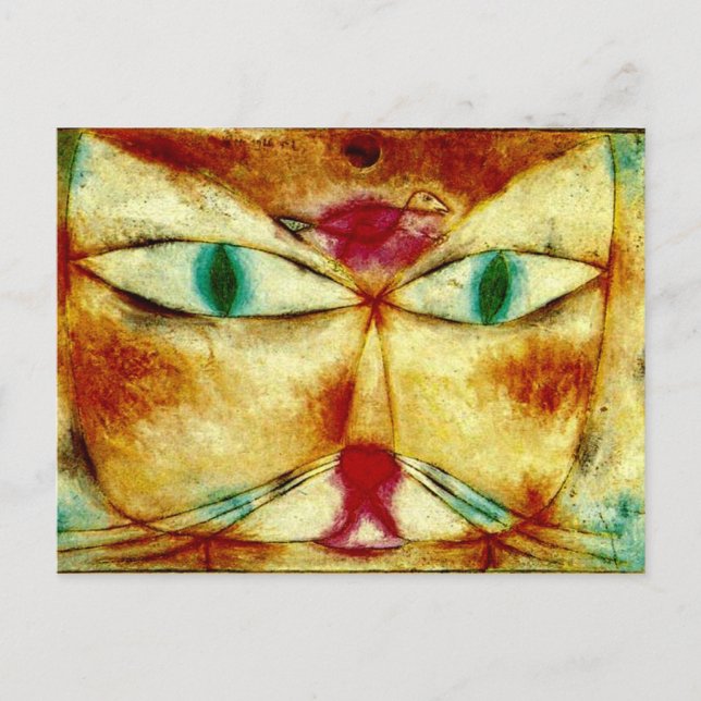 Carte Postale Klee - Chat et Oiseau (Devant)