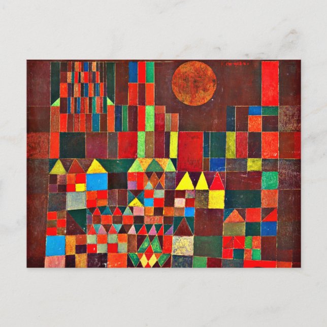 Carte Postale Klee - Château et Soleil (Devant)