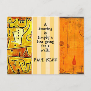 Carte Postale Klee - Citation et peintures