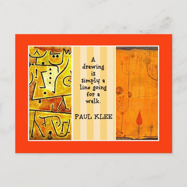 Carte Postale Klee - Citation et peintures (Devant)