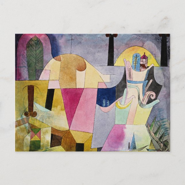 Carte Postale Klee - Colonnes noires dans un paysage  (Devant)