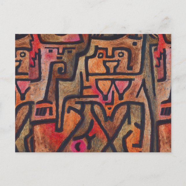 Carte Postale Klee Expressionniste Forêt Abstraite Art Moderne (Devant)