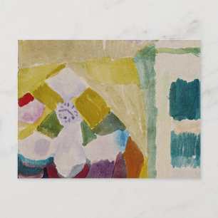 Carte Postale Klee - Intérieur avec horloge, art abstrait,