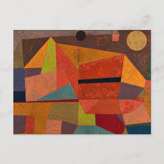 Carte Postale Klee - Paysage de montagne joyeux (Devant)