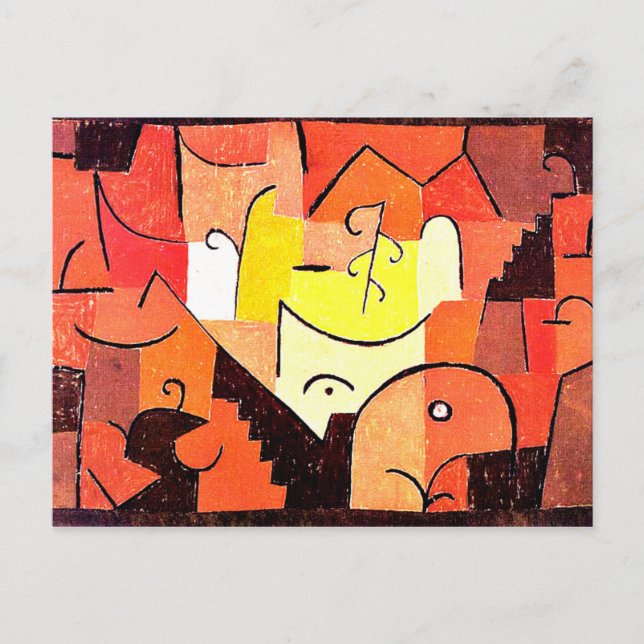 Carte Postale Klee - Paysage de scène, oeuvre abstraite (Devant)