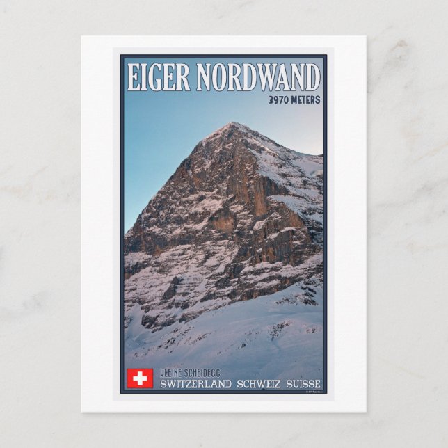 Carte Postale Kleine Scheidegg - Le mur nord de l'Eiger (Devant)