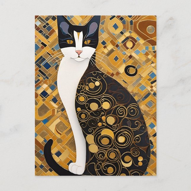 Carte postale Klimt Cat (Devant)