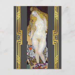 Carte Postale Klimt restauré Adam et Eve peinture biblique