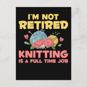 Carte Postale Knitter Crochet de retraite Louveur de fils retrai