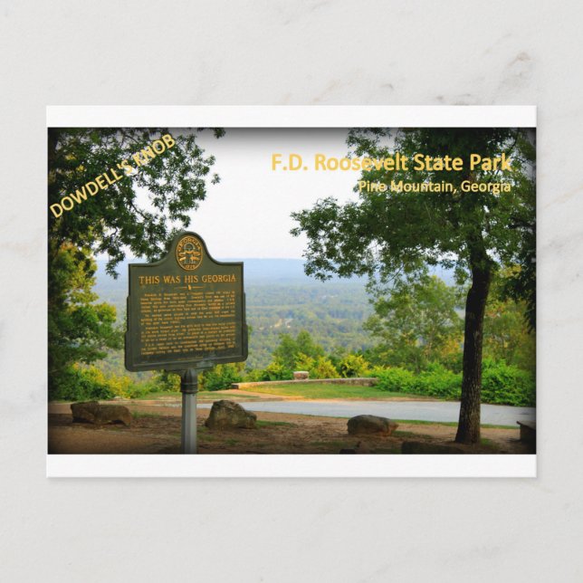 Carte Postale KNOB DE DOWDELL - F.D. Parc d'État de Roosevelt (Devant)