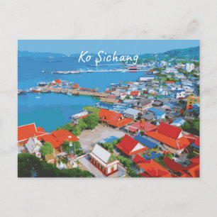 Carte Postale Ko Sichang, Thaïlande - Vue animée du port