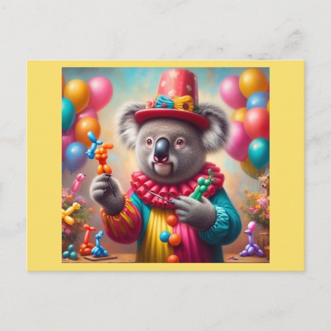 Carte Postale Koala Clown (Devant)