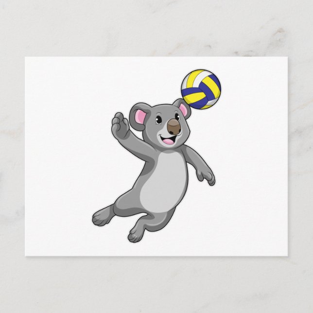 Carte Postale Koala comme joueur de volleyball avec volleyball (Devant)