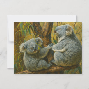 Carte Postale Koala Companions - Paire réaliste de faune