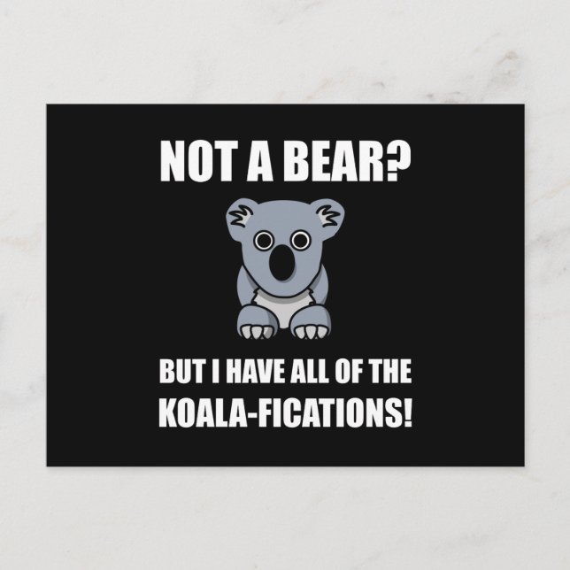 Carte Postale Koala Fications (Devant)
