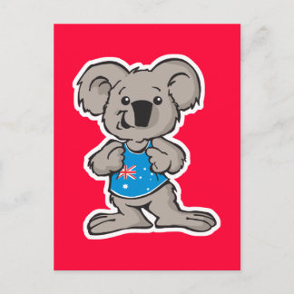 Carte Postale koala portant la chemise Australie