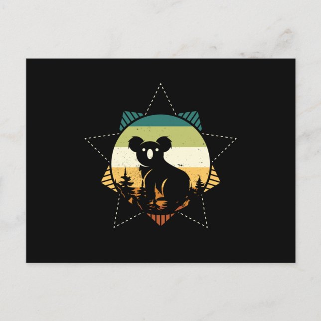 Carte Postale Koala Retro (Devant)