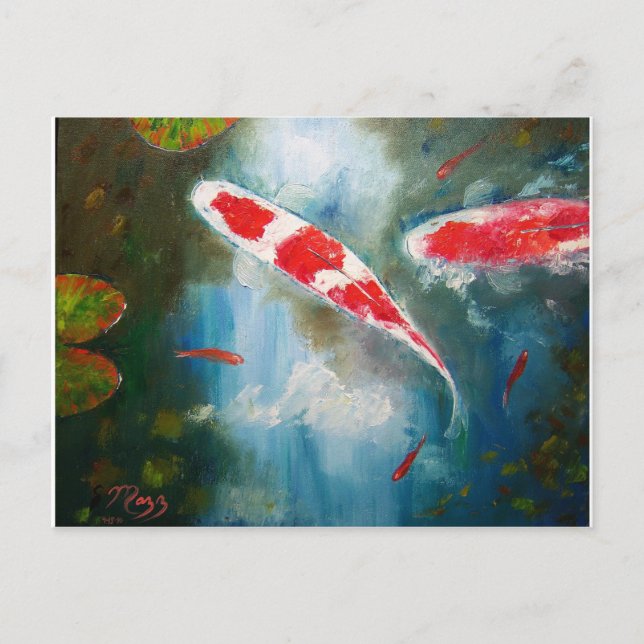 Carte Postale Kohaku Koi (Devant)