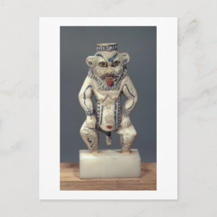 Carte Postale Kohl Pot, depicting the Egyptian household god Bes