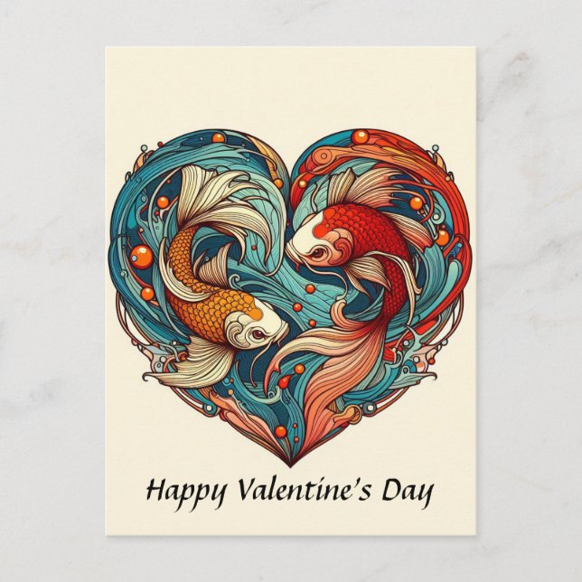 Carte Postale Koi Fish Valentine (Devant)