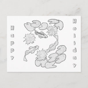 Carte postale - Koi Pond to Color