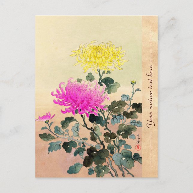 Carte Postale Koitsu Tsuchiya Chrysanthemum fleurs japonaises ar (Devant)