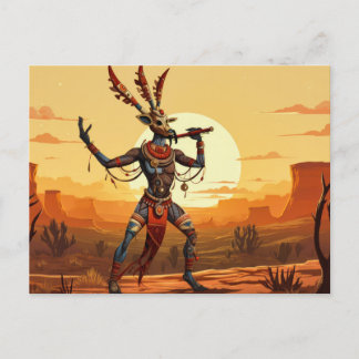 Carte Postale Kokopelli Dansant Flute Sur Le Plateau Du Désert