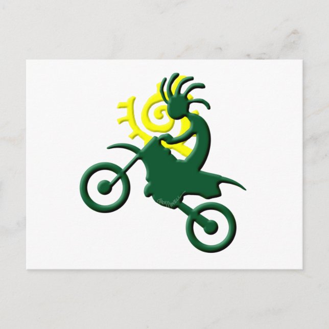 Carte Postale Kokopelli Vélo Dirt Amérindien (Devant)