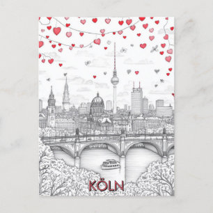 Carte Postale Köln Allemagne Voyage romantique
