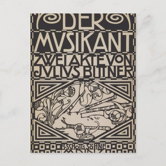 Carte Postale Koloman Moser - Enveloppe pour la partition de l'o (Devant)