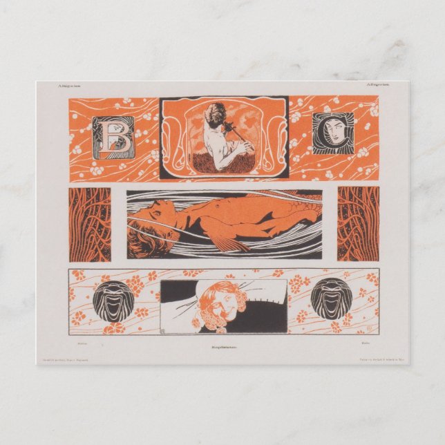 Carte Postale Koloman Moser- Têtes de tête (Devant)