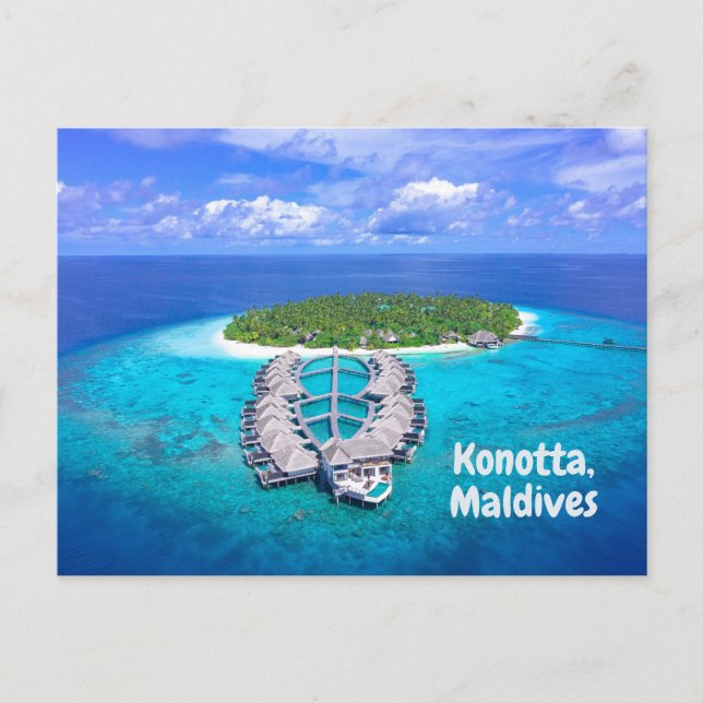 Carte Postale Konotta, Maldives Beautiful Resort sur l'île (Devant)