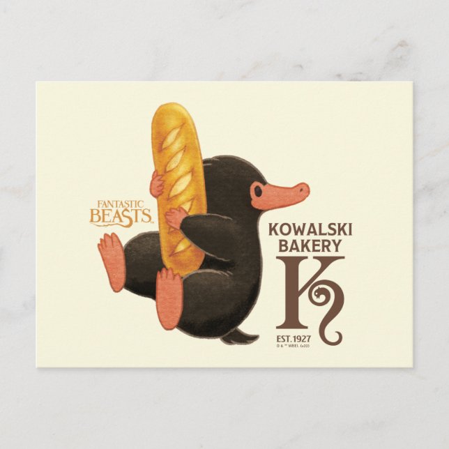 Carte Postale Kowalski Bakery - Niffler avec du pain (Devant)
