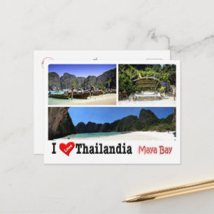 Carte Postale Krabi - Maya Bay - Thaïlande - I Love -