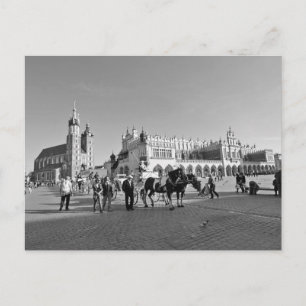 Carte Postale Krakow, Old Town, Poland, Black and White postcard