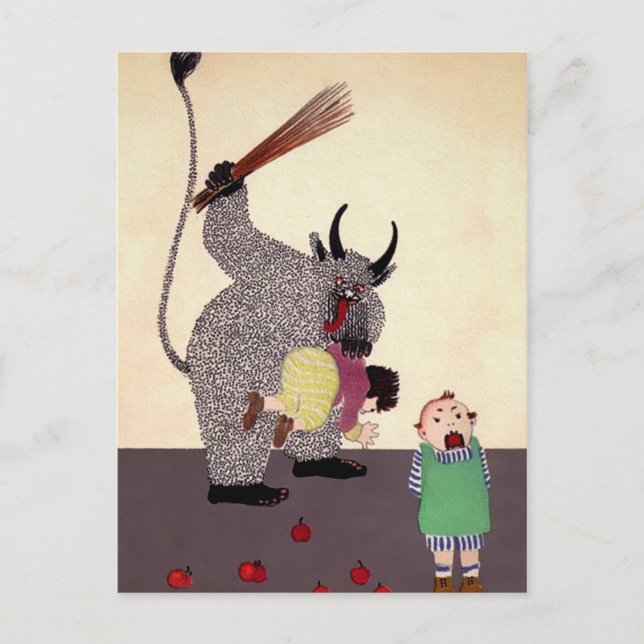 Carte Postale Krampus allemand vintage (Devant)