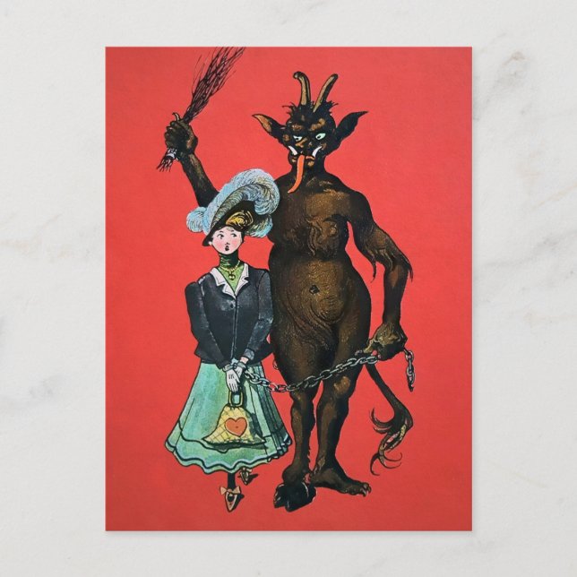 Carte Postale Krampus allemand vintage (Devant)