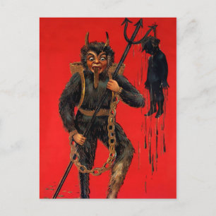 Carte Postale Krampus Déplaisant victorien