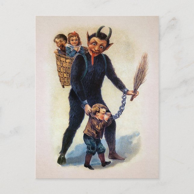 Carte Postale Krampus Déplaisant vintage (Devant)